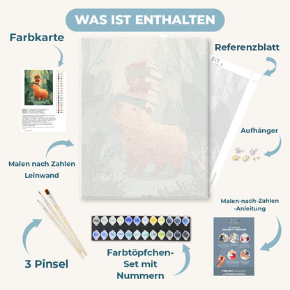 Malen nach Zahlen - Die belesene Capybara