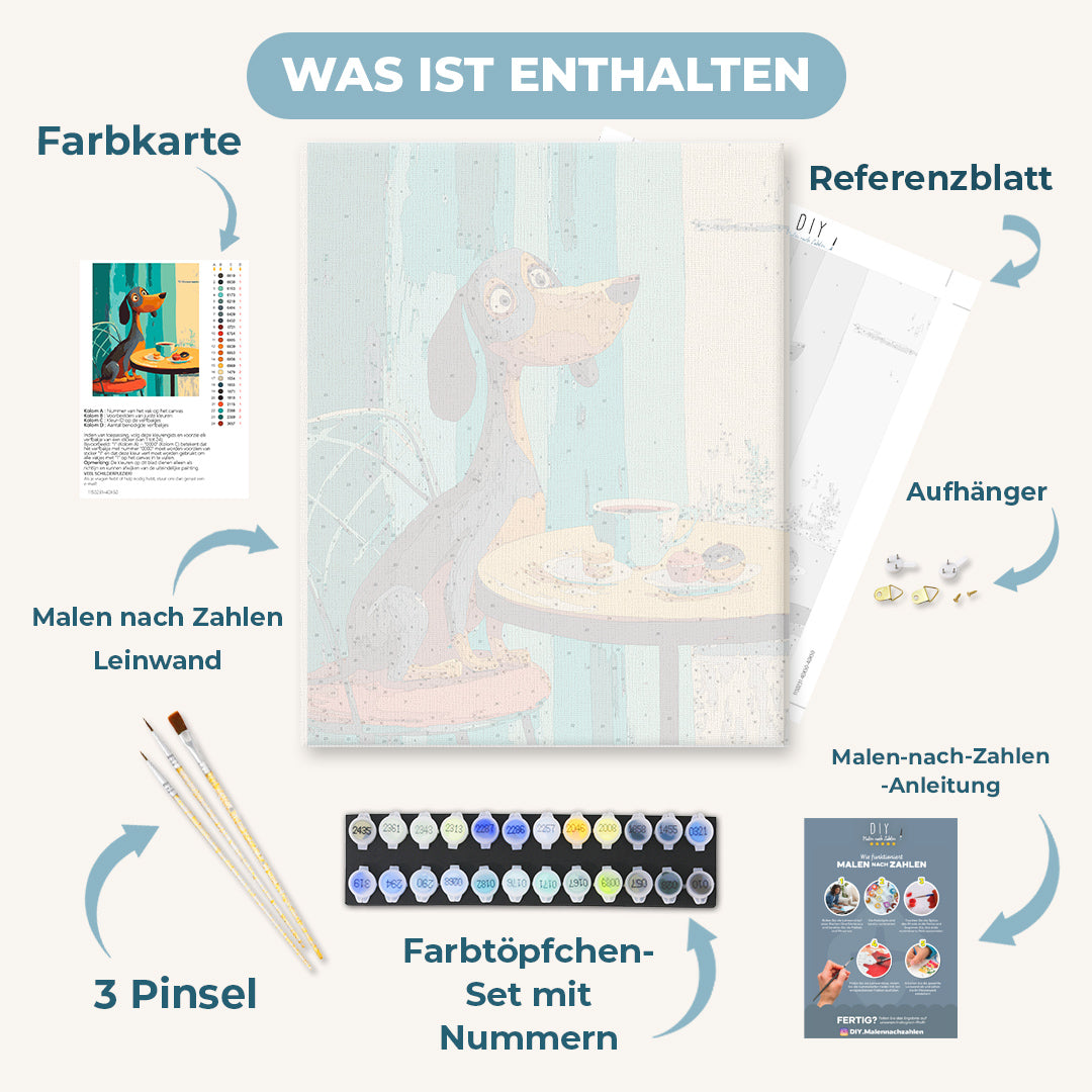 Malen nach Zahlen - Schlürfen und Sitzen