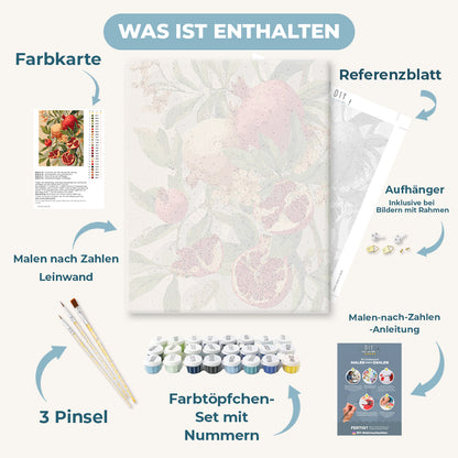 Malen nach Zahlen - Blühende Granatäpfel