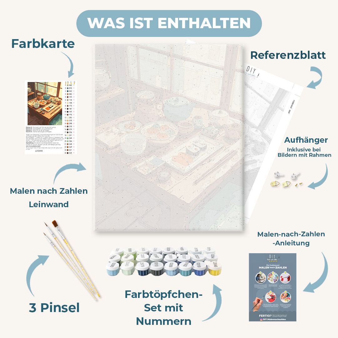 Malen nach Zahlen - Japanisches Abendessen