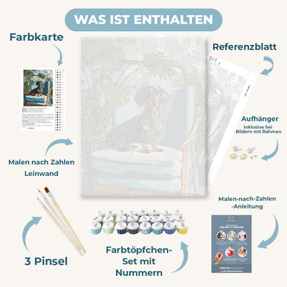 Malen nach Zahlen - Ein posierender Dackel