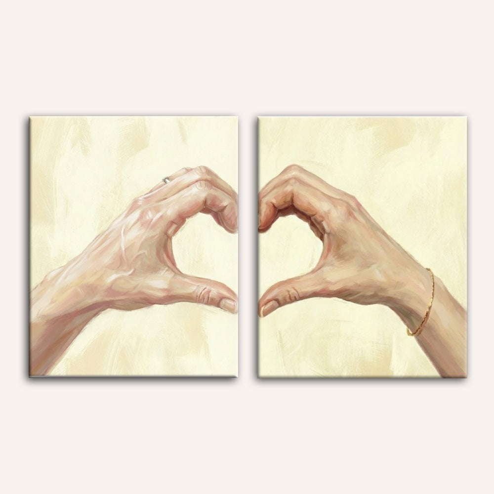Valentins-Bundle – Hände der Liebe-Malen nach zahlen