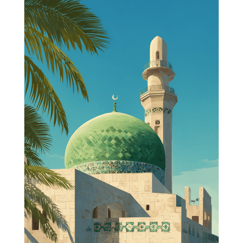 Malen nach Zahlen - Moschee-Malen nach zahlen