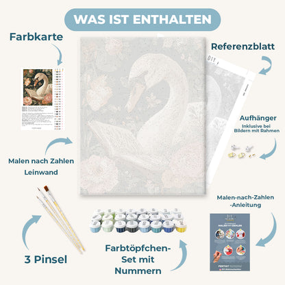 Malen nach Zahlen - Lesender Schwan