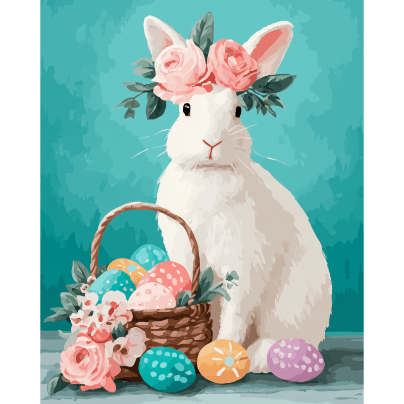 Malen nach Zahlen - Eleganter Osterhase-Malen nach zahlen