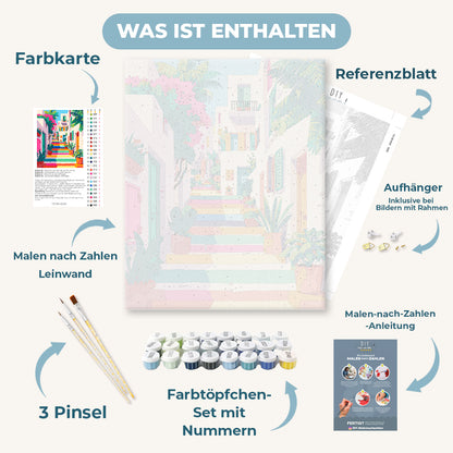 Malen nach Zahlen - Eine Regenbogentreppe
