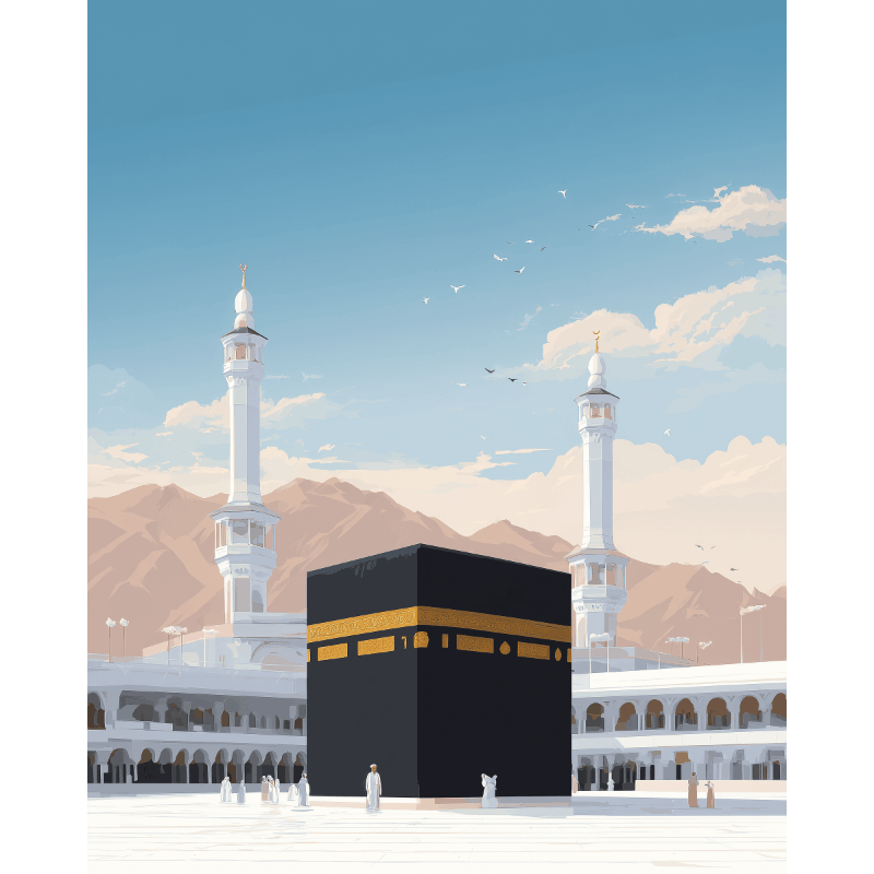 Malen nach Zahlen - Heilige Kaaba-Malen nach zahlen