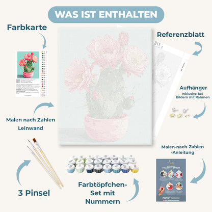 Malen nach Zahlen - Blühender Kaktus