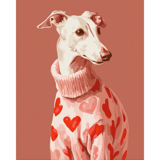 Malen nach Zahlen - Windhund in Pink-Malen nach zahlen
