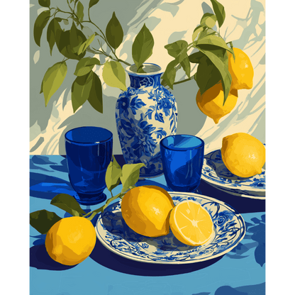 Malen nach Zahlen - Blau im Sonnenlicht - Malen nach Zahlen
