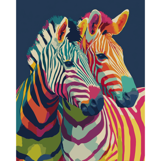Malen nach Zahlen - Zebras in Farbe - Malen nach Zahlen