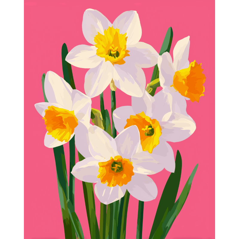 Malen nach Zahlen - Frühling in kräftigen Farben - Malen nach Zahlen