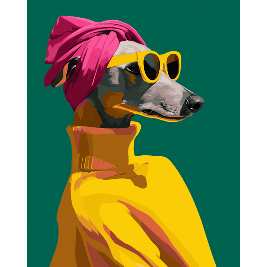 Malen nach Zahlen - Windhund mit Stil - Malen nach Zahlen