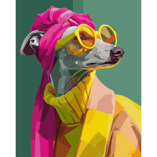 Malen nach Zahlen - Eleganter Windhund - Malen nach Zahlen