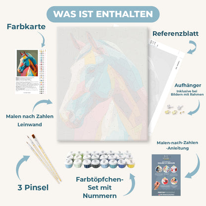 Malen nach Zahlen - Abstraktes Pferd