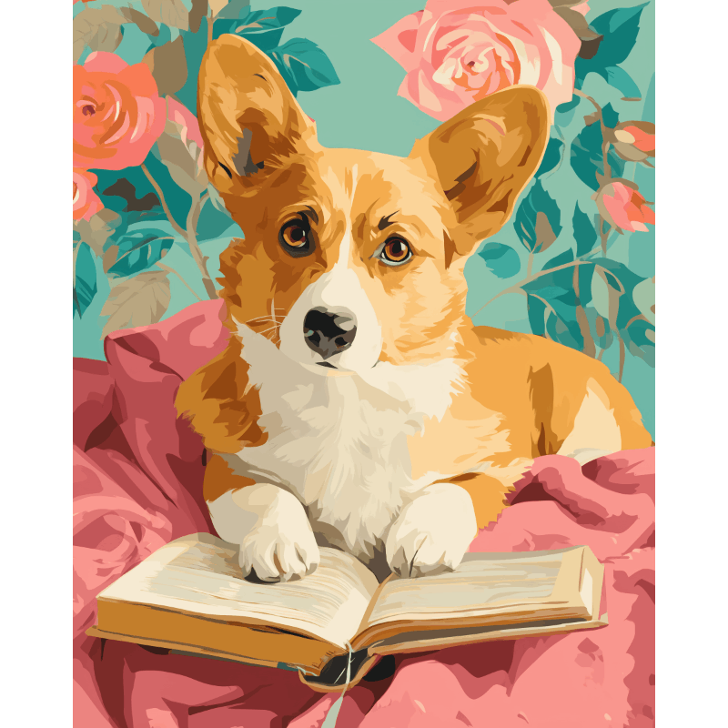 Malen nach Zahlen - Intelligenter Corgi - Malen nach Zahlen