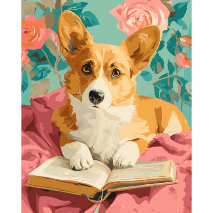 Malen nach Zahlen - Intelligenter Corgi - Malen nach Zahlen