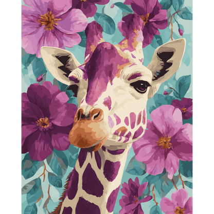 Malen nach Zahlen - Lila Giraffe - Malen nach Zahlen