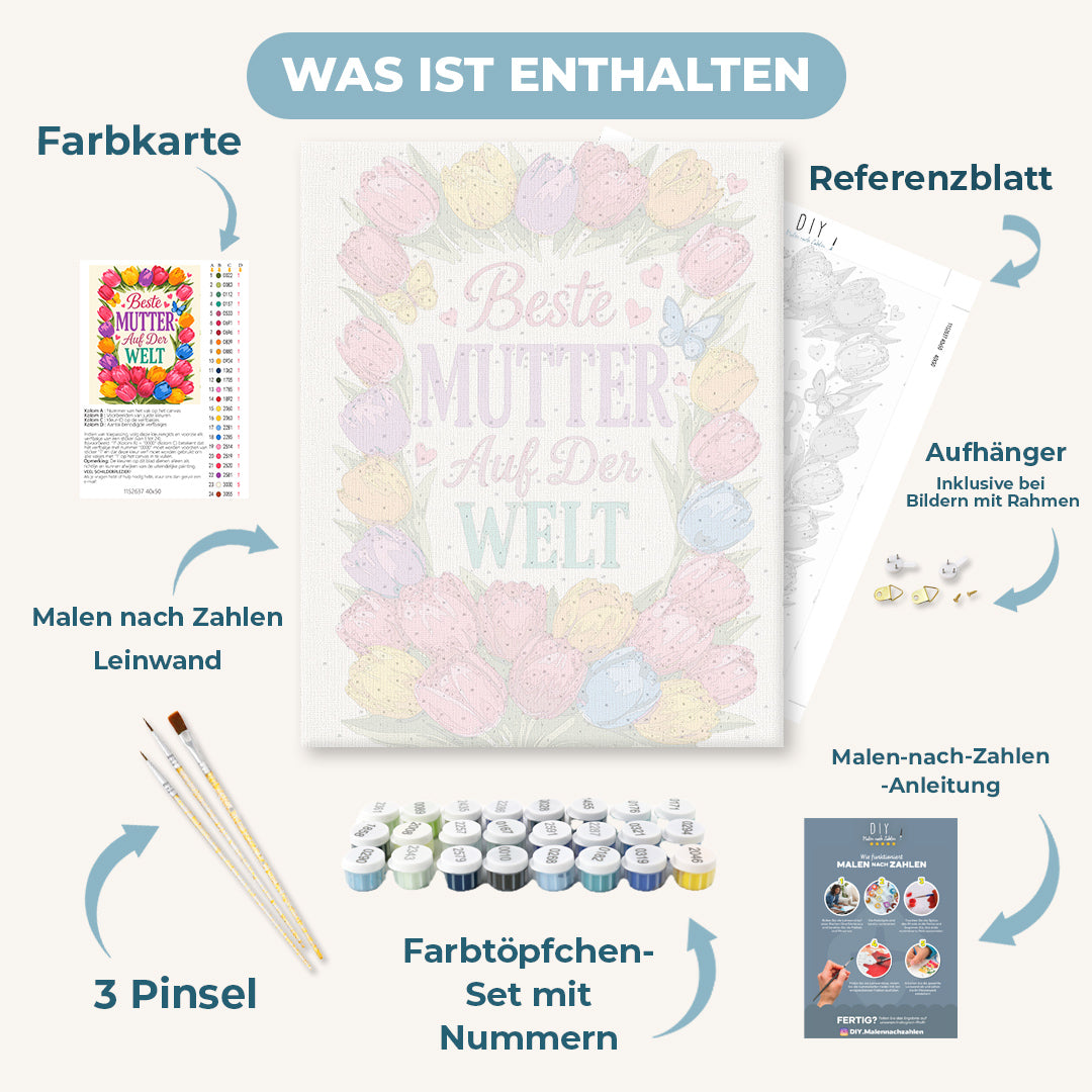Malen nach Zahlen - Für die beste Mama