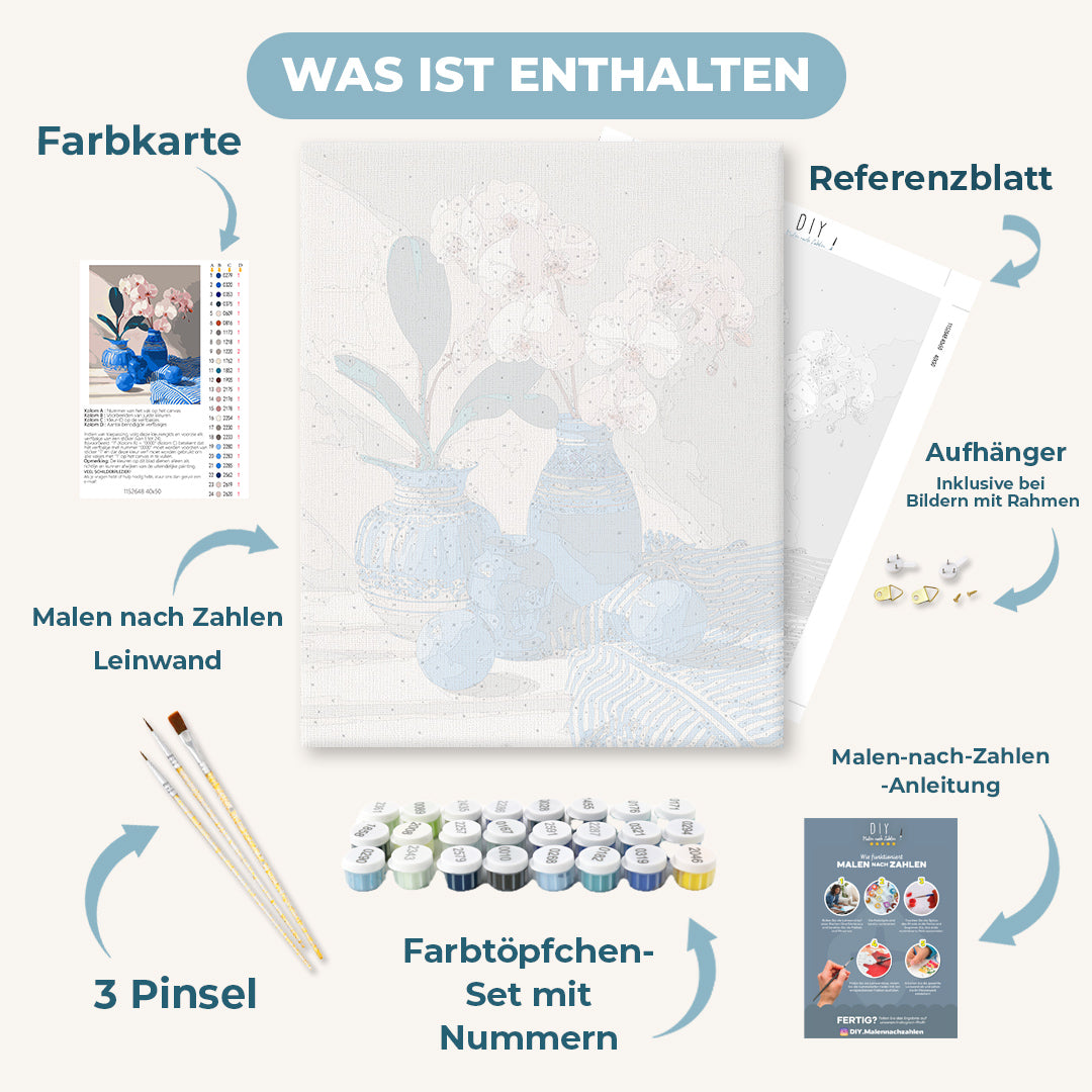 Malen nach Zahlen - Orchidee und Porzellan