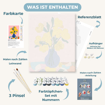 Malen nach Zahlen - Moderner Gelber Blumenstrauß
