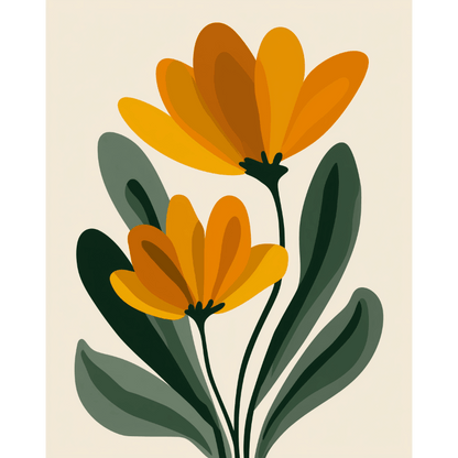 Malen nach Zahlen - Minimalistische Blumen - Malen nach Zahlen