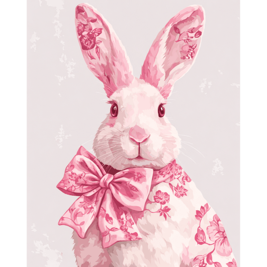 Malen nach Zahlen - Delfter Rosa Hase - Malen nach Zahlen