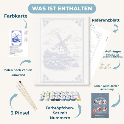 Malen nach Zahlen - Holländische Windmühle