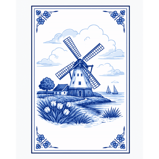 Malen nach Zahlen - Holländische Windmühle - Malen nach Zahlen