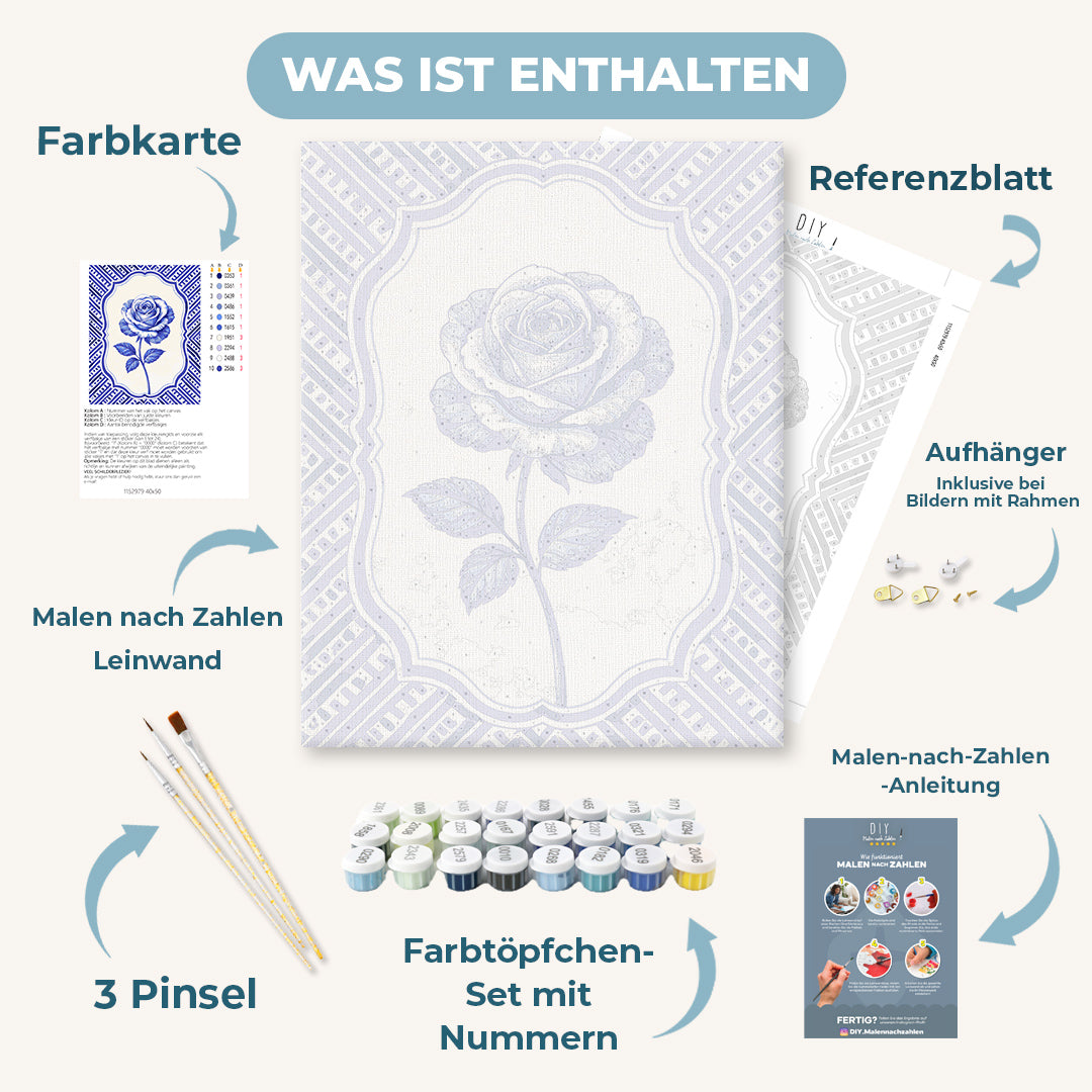 Malen nach Zahlen - Keramik Rose