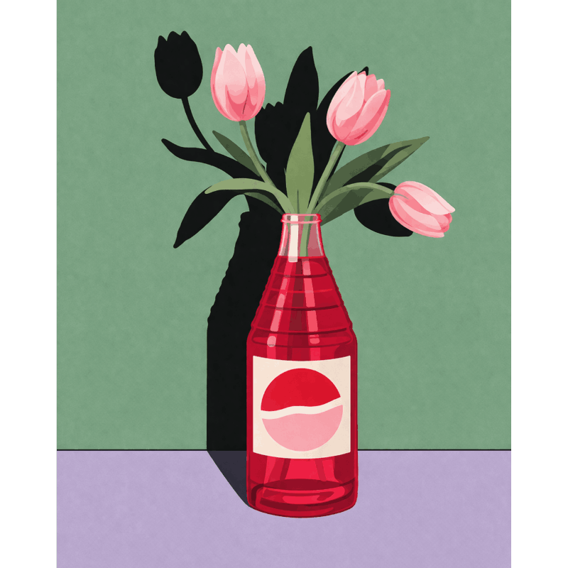 Malen nach Zahlen - Tulpen & Glas - Malen nach Zahlen