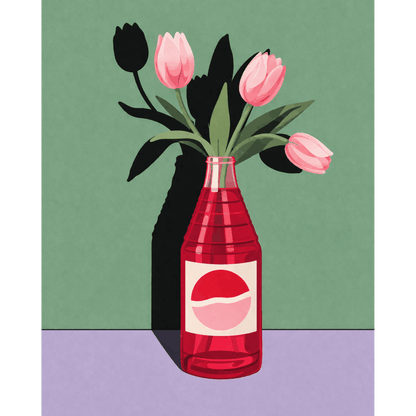 Malen nach Zahlen - Tulpen & Glas - Malen nach Zahlen