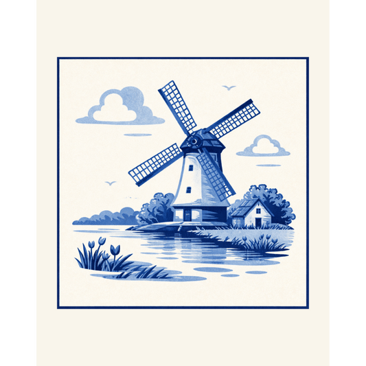 Malen nach Zahlen - Blaue Windmühle - Malen nach Zahlen