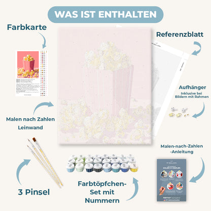 Malen nach Zahlen - Rosa Popcorn