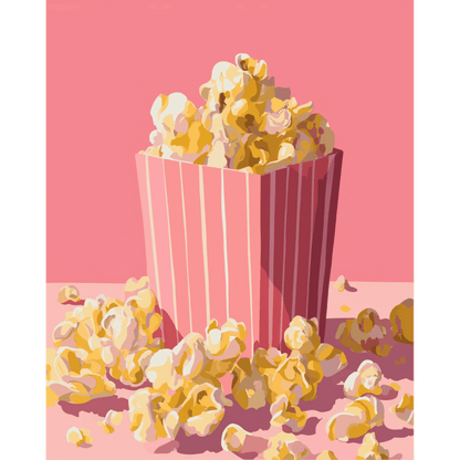 Malen nach Zahlen - Rosa Popcorn - Malen nach Zahlen