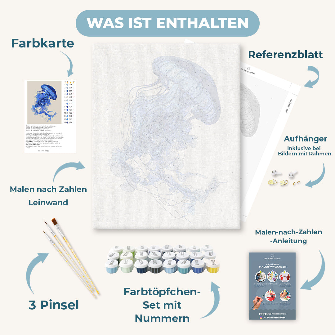 Malen nach Zahlen - Blaue Qualle