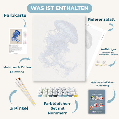 Malen nach Zahlen - Blaue Qualle