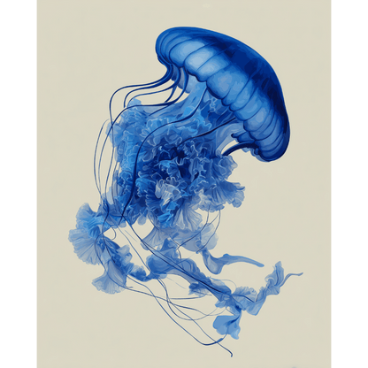 Malen nach Zahlen - Blaue Qualle - Malen nach Zahlen