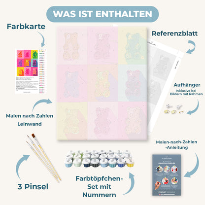 Malen nach Zahlen - Pop-Art Gummibonbons