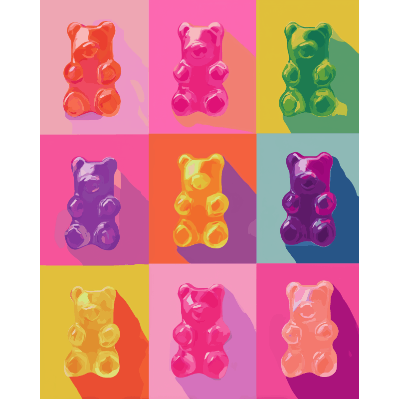 Malen nach Zahlen - Pop-Art Gummibonbons - Malen nach Zahlen