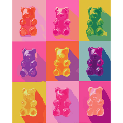Malen nach Zahlen - Pop-Art Gummibonbons - Malen nach Zahlen