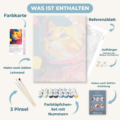 Malen nach Zahlen - Kosmische Katze