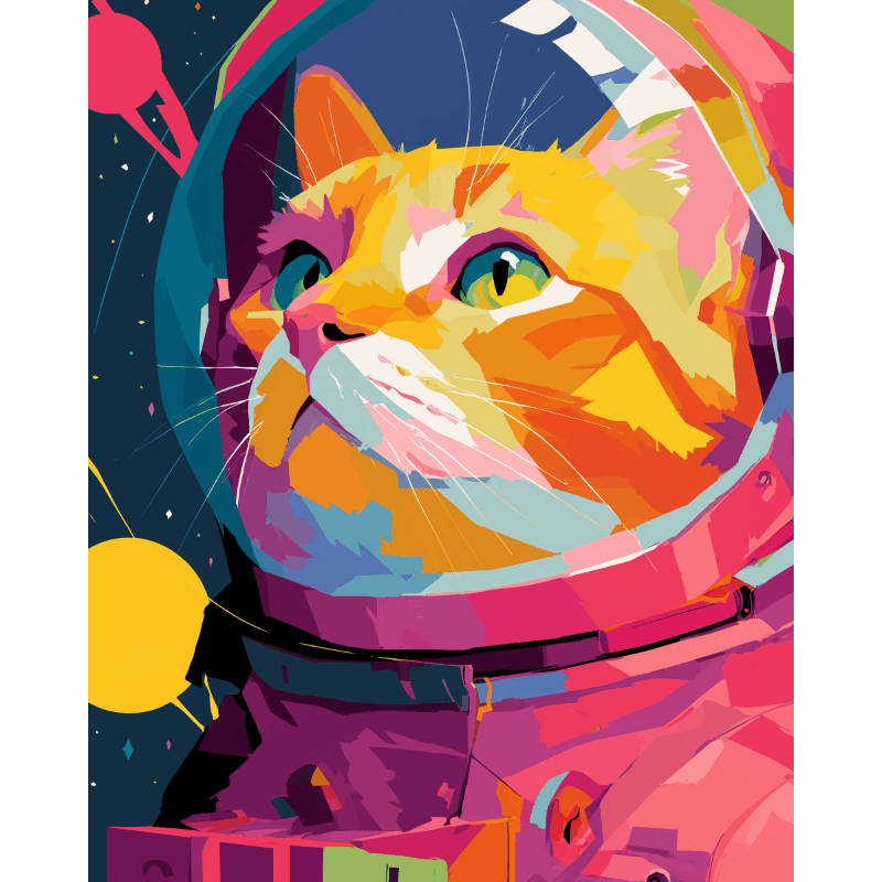 Malen nach Zahlen - Kosmische Katze - Malen nach Zahlen
