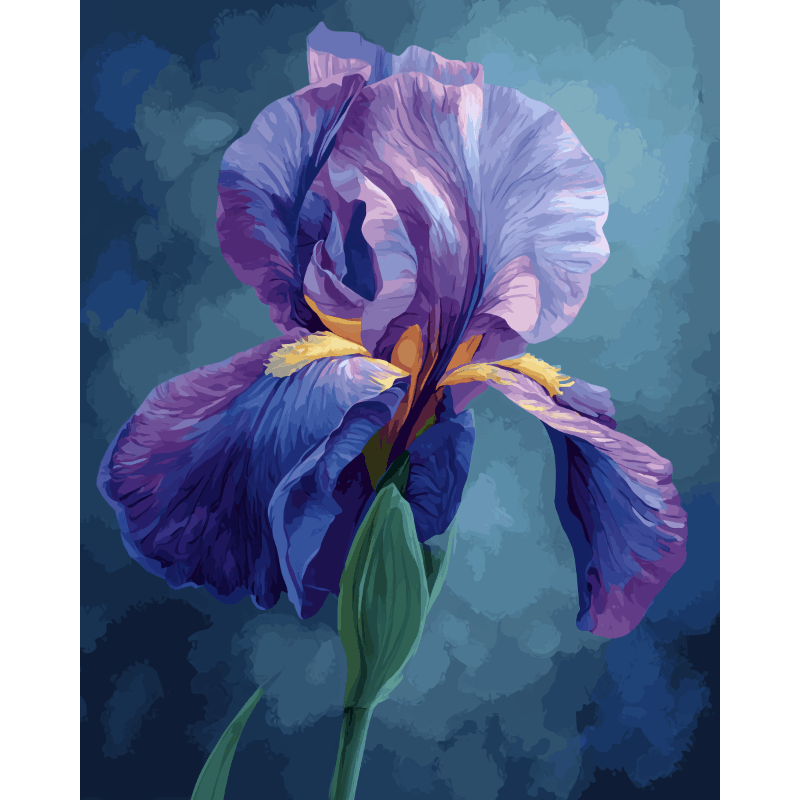 Malen nach Zahlen - Violette Blüte - Malen nach Zahlen