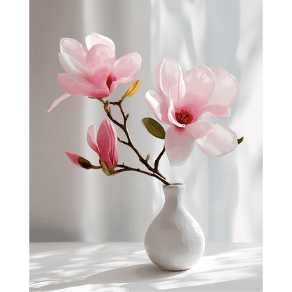 Malen nach Zahlen - Rosa Magnolien - Malen nach Zahlen