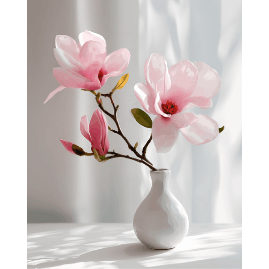 Malen nach Zahlen - Rosa Magnolien - Malen nach Zahlen