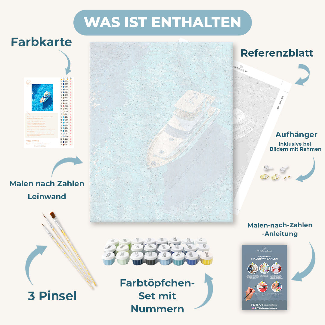 Malen nach Zahlen - Treibend im Blau