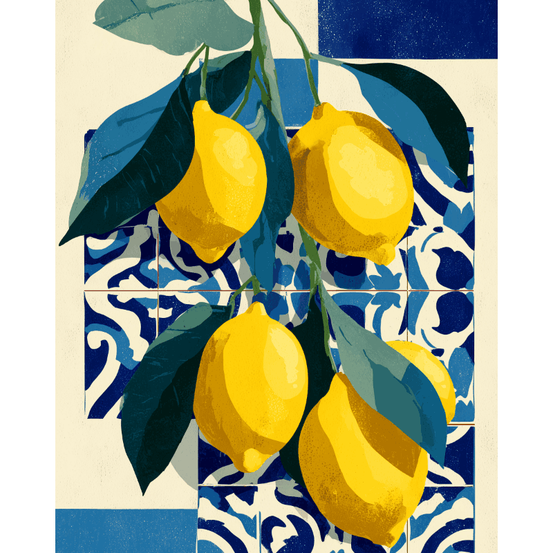 Malen nach Zahlen - Mediterrane Zitrusfrüchte - Malen nach Zahlen