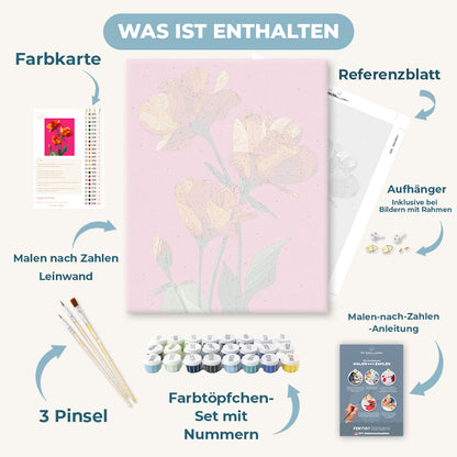 Malen nach Zahlen - Blüte in Scharlachrot