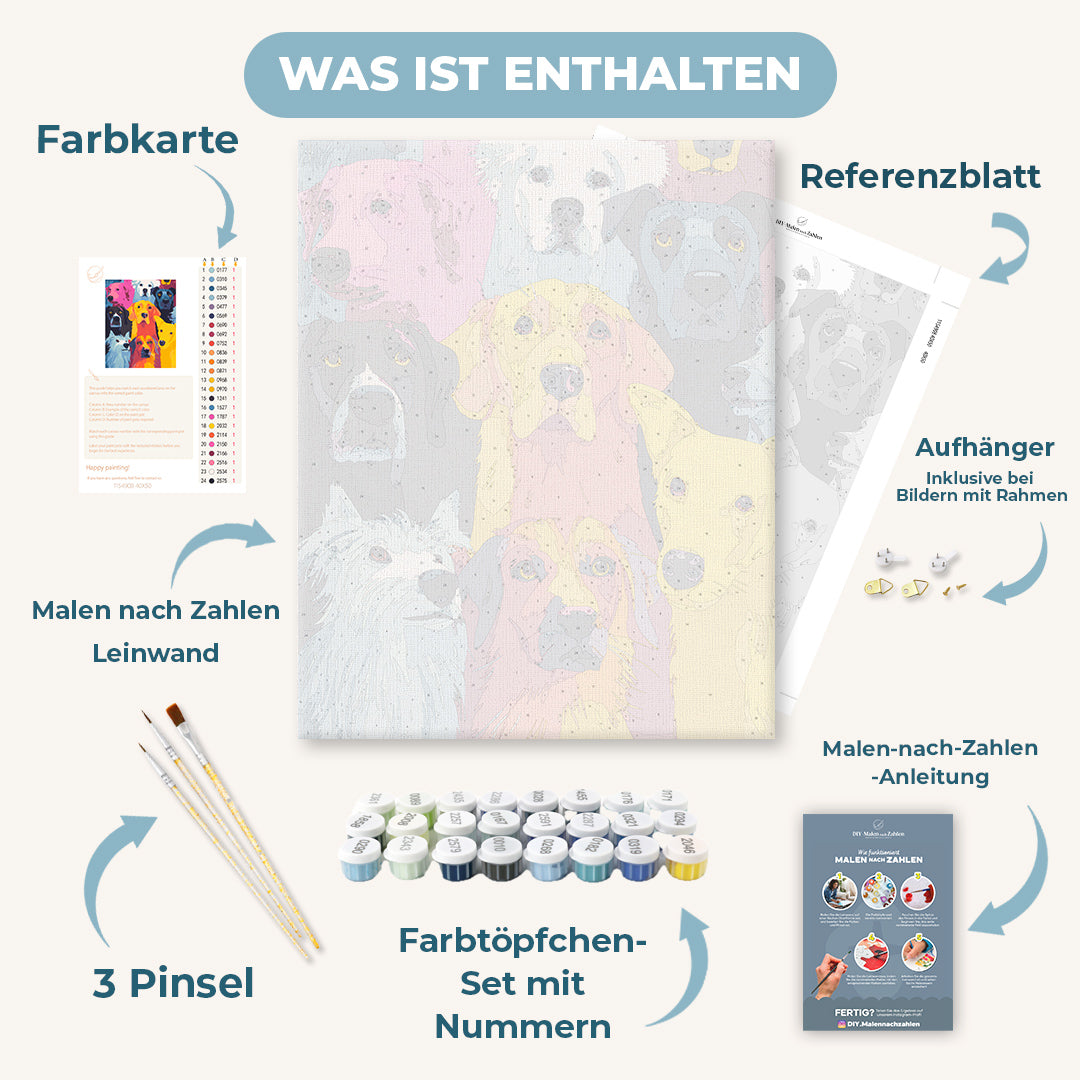 Malen nach Zahlen - Bunte Freunde